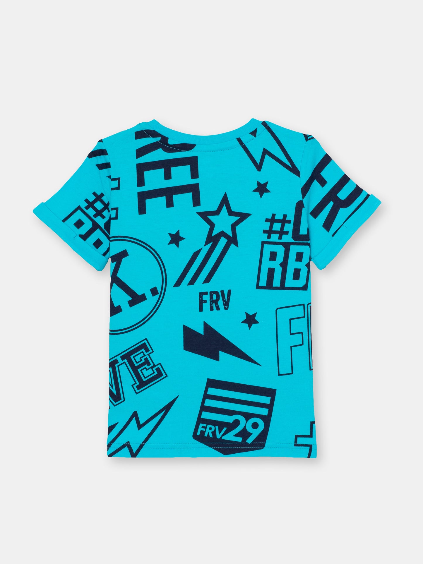 Cherubino Boys' Back-to-School Graphic T-Shirt in Blue – Comfy Top for School, Play, and More