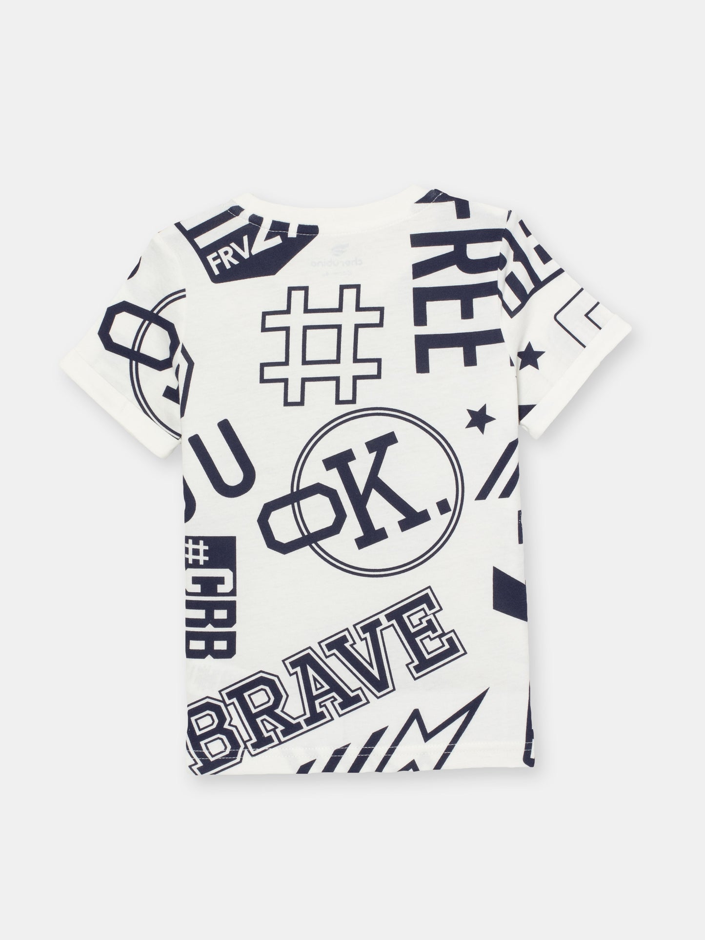 Cherubino Boys' Back-to-School Graphic T-Shirt in White – Comfy Top for School, Play, and More