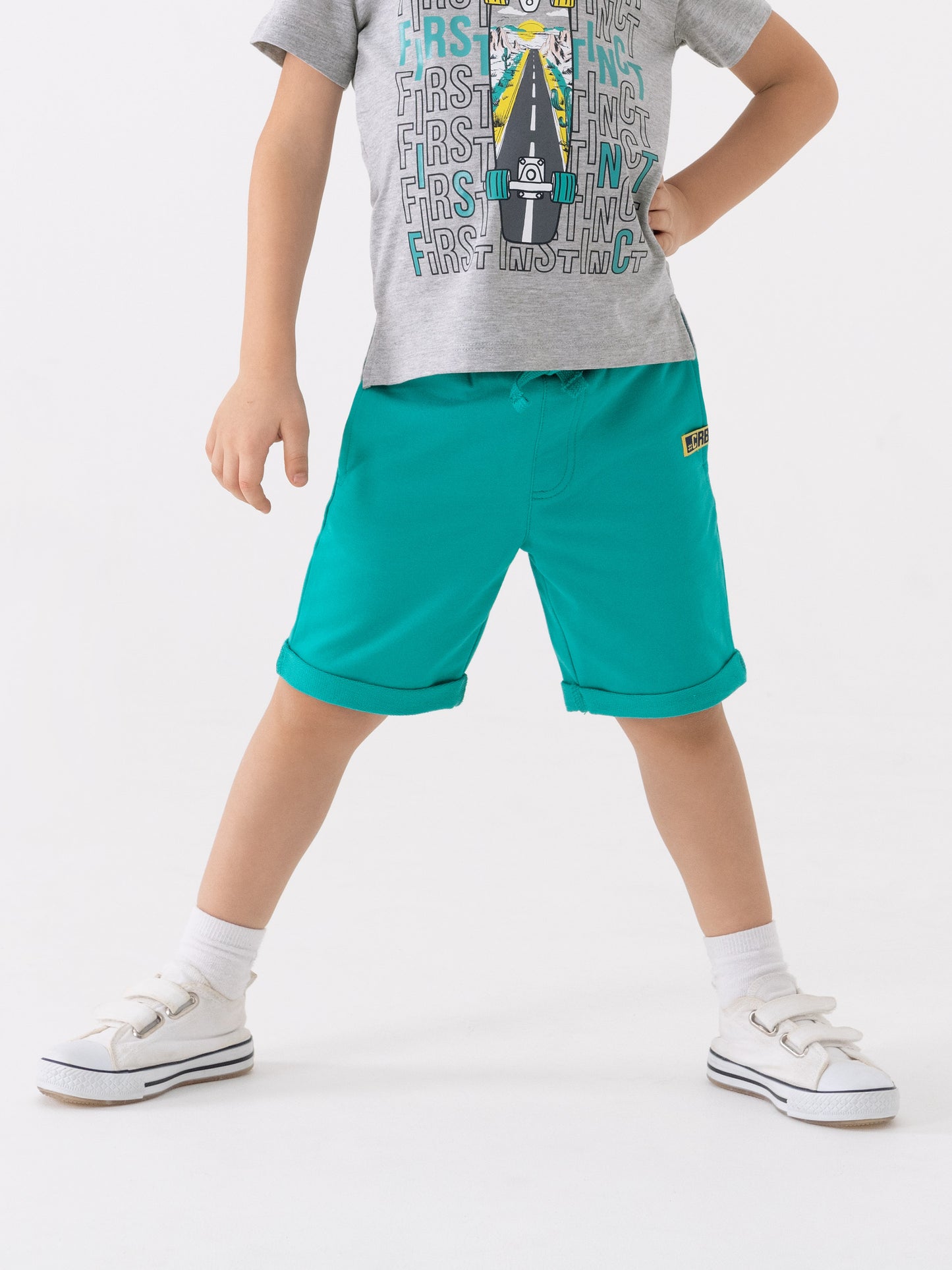 Solid Shorts with CRB Patch - Green