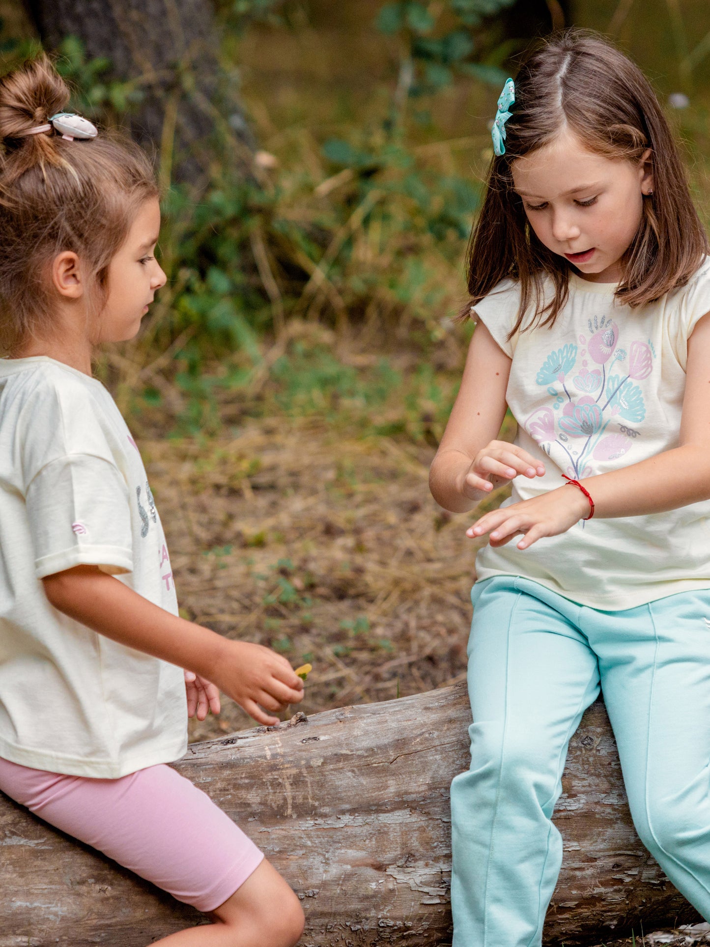 Short Sleeve T-Shirt With Phrase Sequin Graphic - Ecru