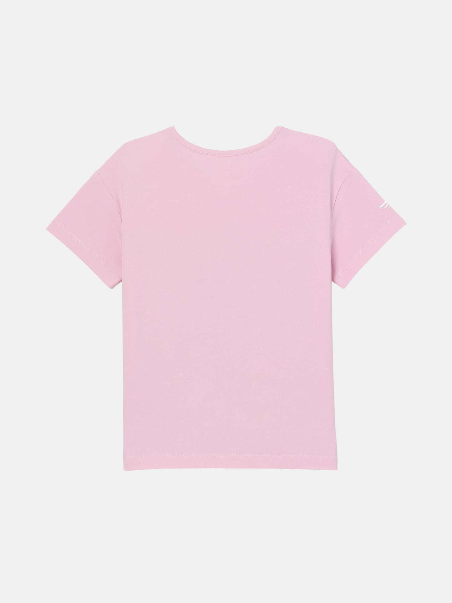 Solid Short Sleeve T-Shirt with Heart Pocket - Pink